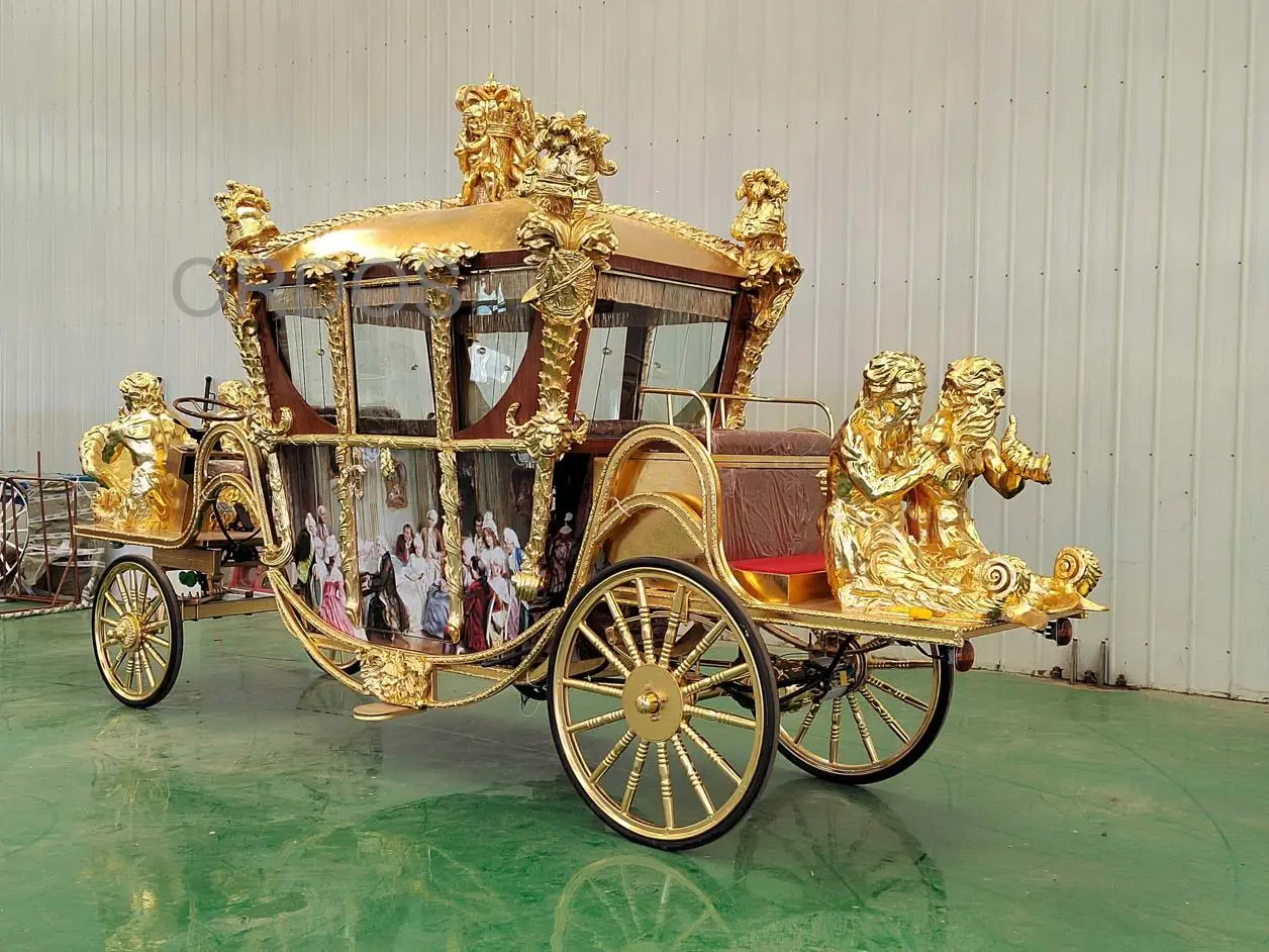 Electric hoseless carriage for tourism gold state coach for sale