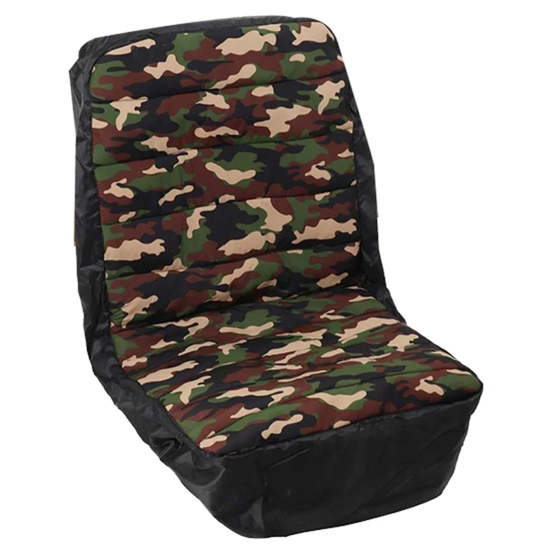 18Inch Mower Seat Cover Protector Lawn Riding Outdoor Backrest Seat Cushion Cover for Heavy Tractor Mower Camouflage