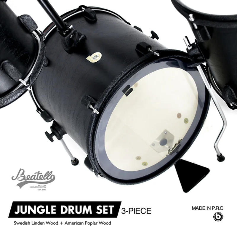 مجموعة طبلة الإيقاع المعدنية المحمولة المكونة من 3 قطع من بيتيلو، مجموعة أدوات نادي الغابة المكونة من 3 طبلات سهلة الحمل #4