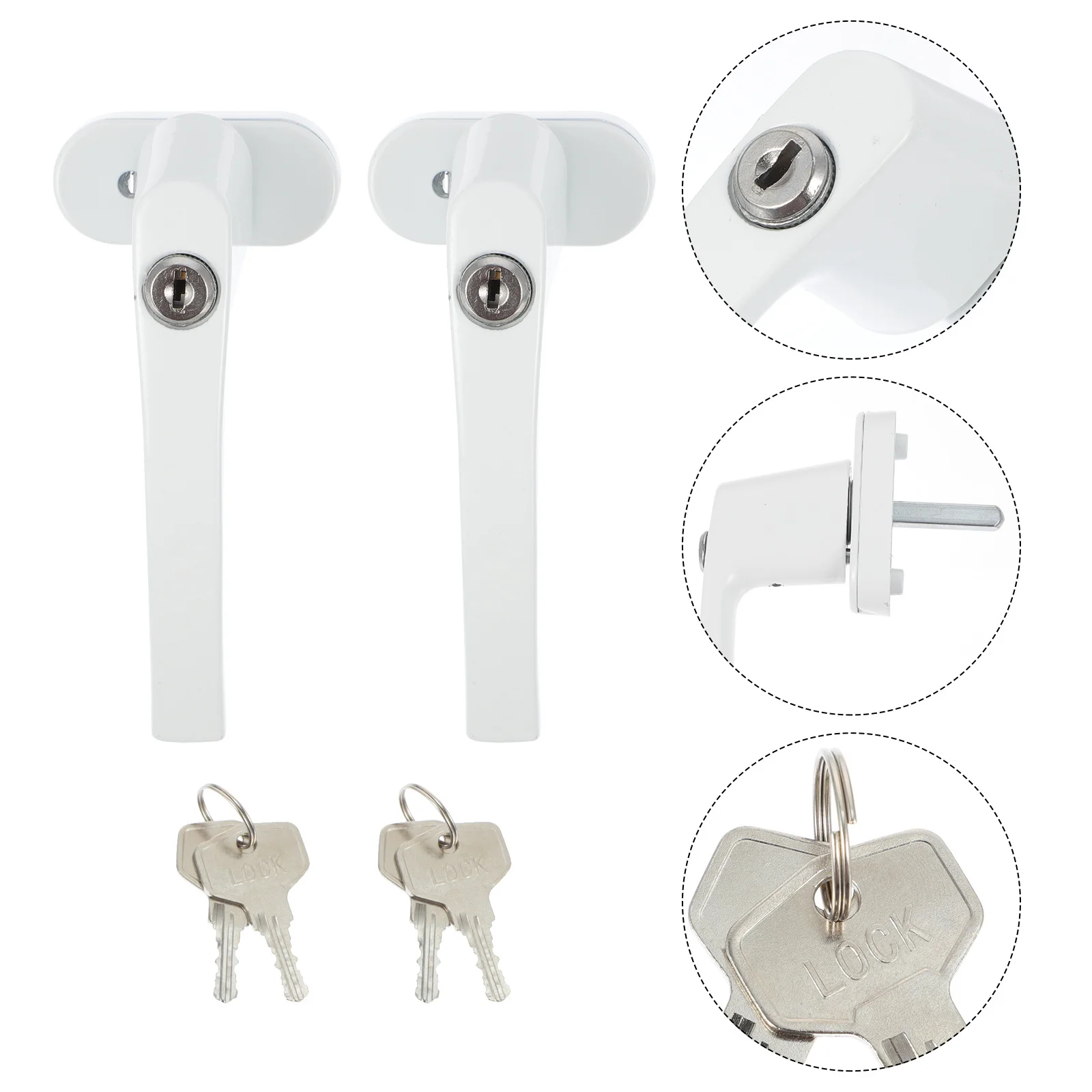 

Aluminum Alloy Window H les 2 Sets Zinc Alloy Base Locks Easy Installation Practical Home Use Metal Accessories