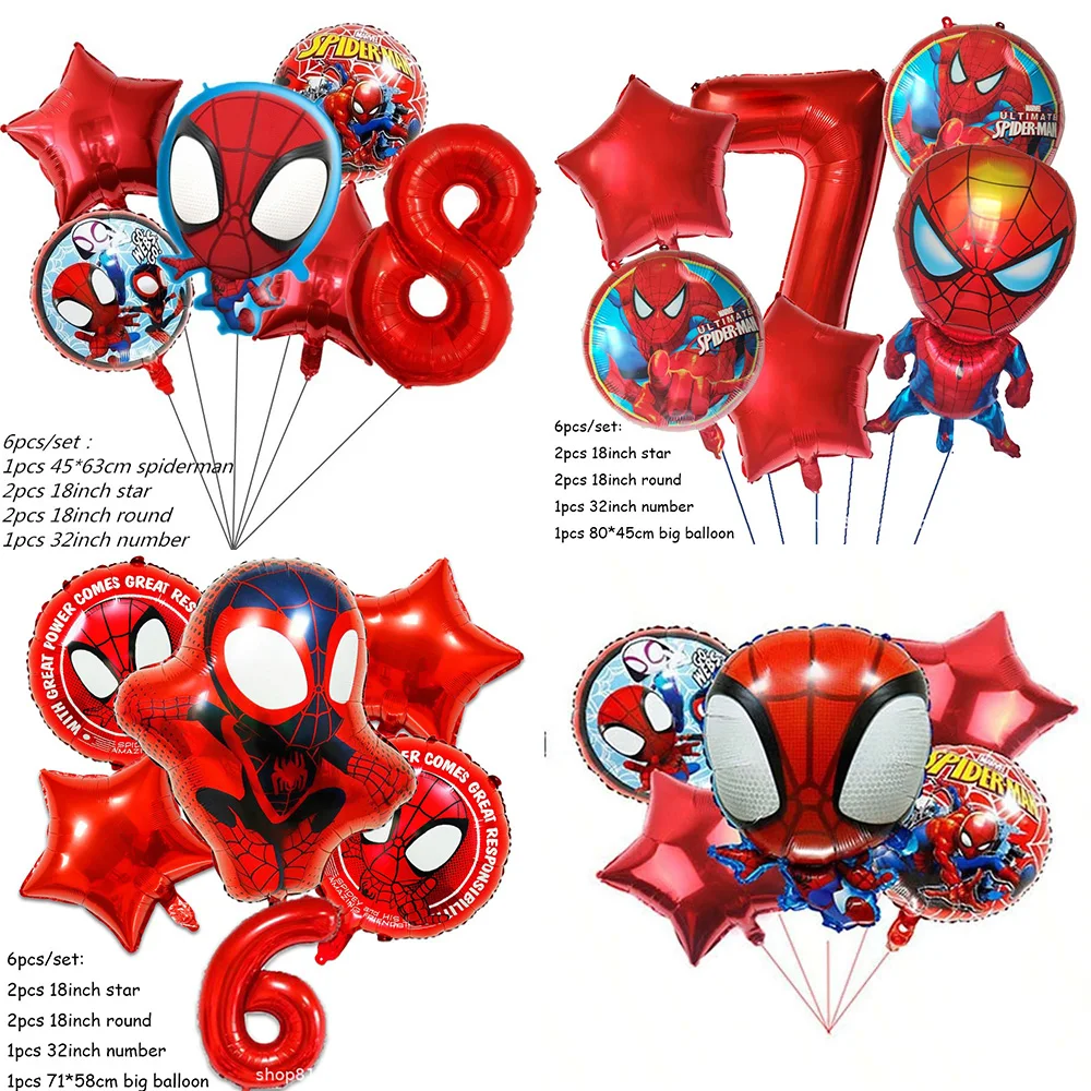 Kit de Décoration de Fête Héros de Dessins Animés – Ballons en Aluminium et Latex à l'Hélium pour Anniversaire d'Enfants, Garçons, Événements en Classe, Toile de Fond, Fournitures de Décoration de Festival