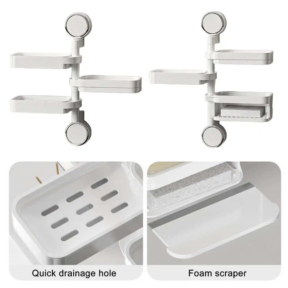 

Мыльница с вращением на 180 градусов, вращающаяся присоска, мыльница, многослойный органайзер для ванной комнаты с поворотом на 180 градусов для удобства