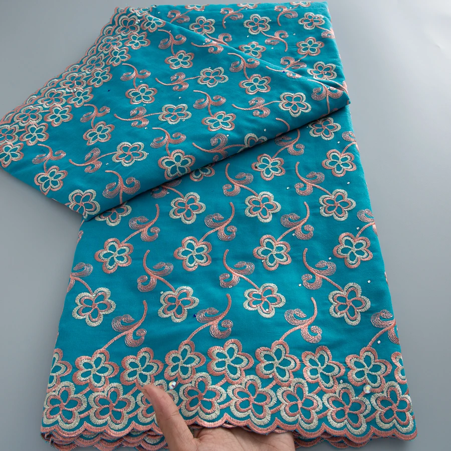 

Nigerian Embroidery Cotton Lace Fabric High Quality Flower Embroidered 2026 African Swiss Voile Lace Fabric for Women Dress 4924