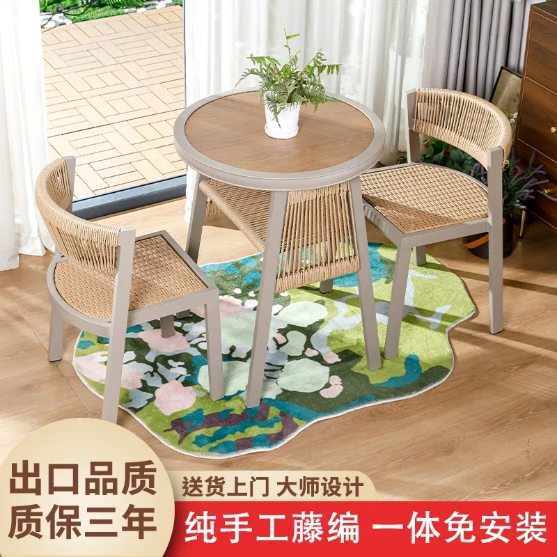 

Balcony small table and chairs three-piece small apartment leisure