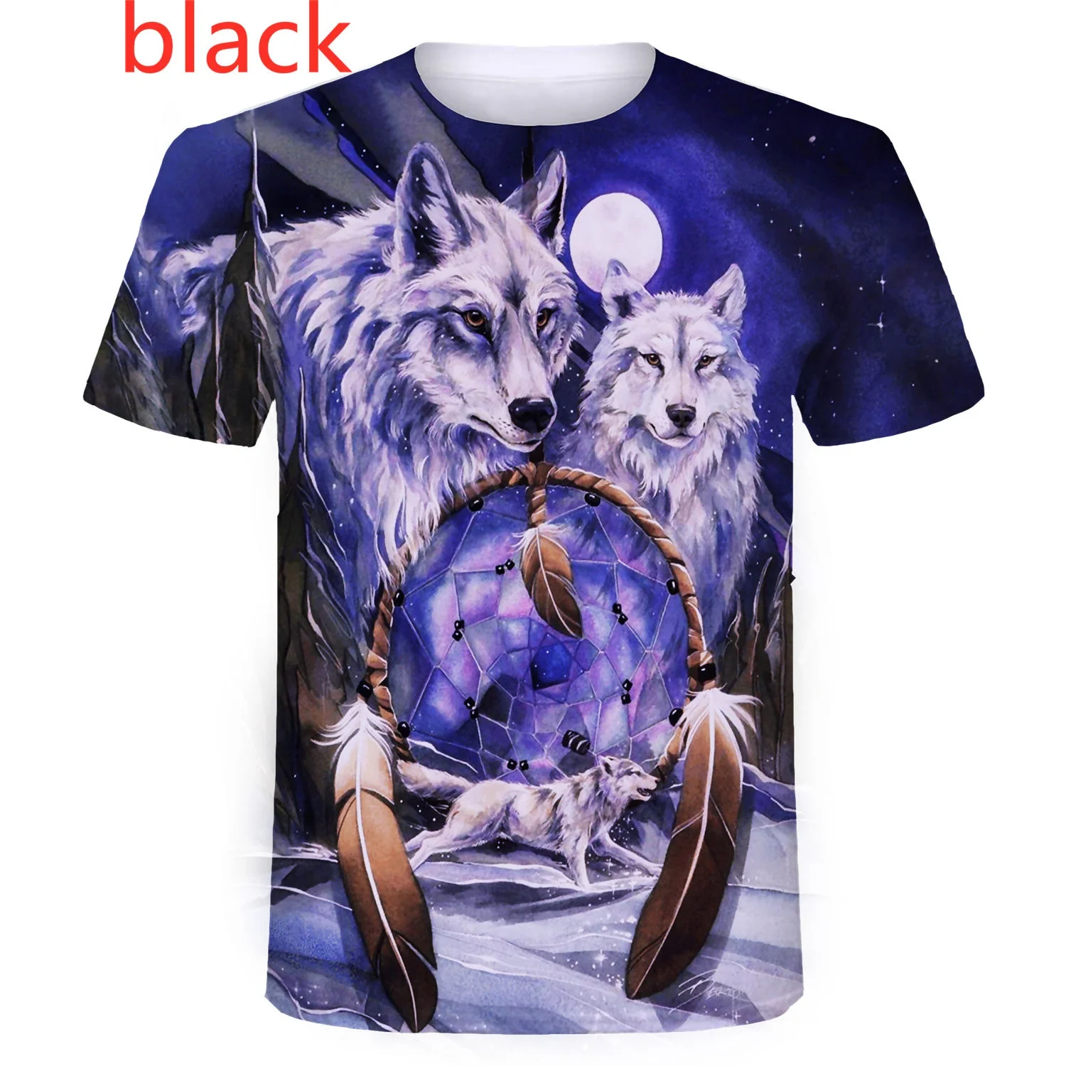 Men/Women Personality Cool Printing Graphic Tee Shirt Plus Size Short Sleeve Summer Fashion 3D Wolf Printed T Shirts