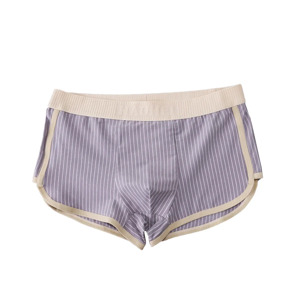 

Mens Stripe Boxer Briefs Underwear Trunks Shorts U Convex Breathable Underpants Mens Comfortable Panites Man