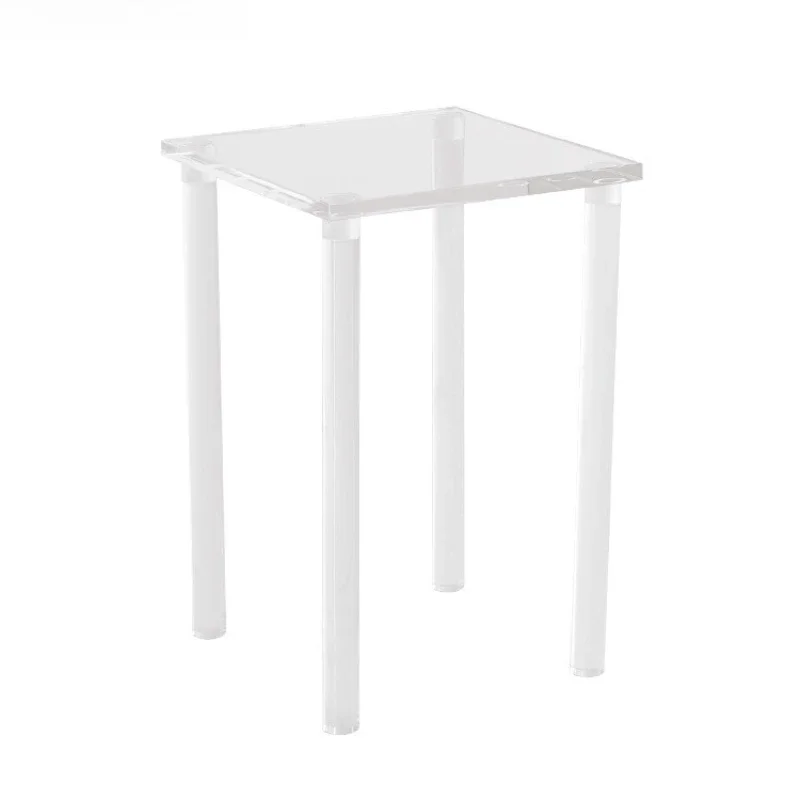 Nordic transparent acrylic square coffee table, simple small square table, sofa high transparent balcony tea table