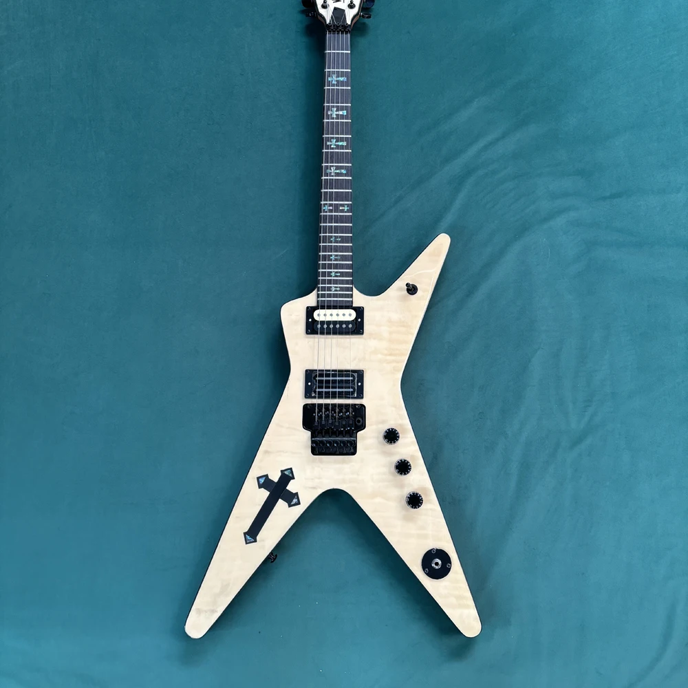 

6-string electric guitar, made of mahogany with full-body binding guitars, 22-fret double-locking tremolo electric guitarra