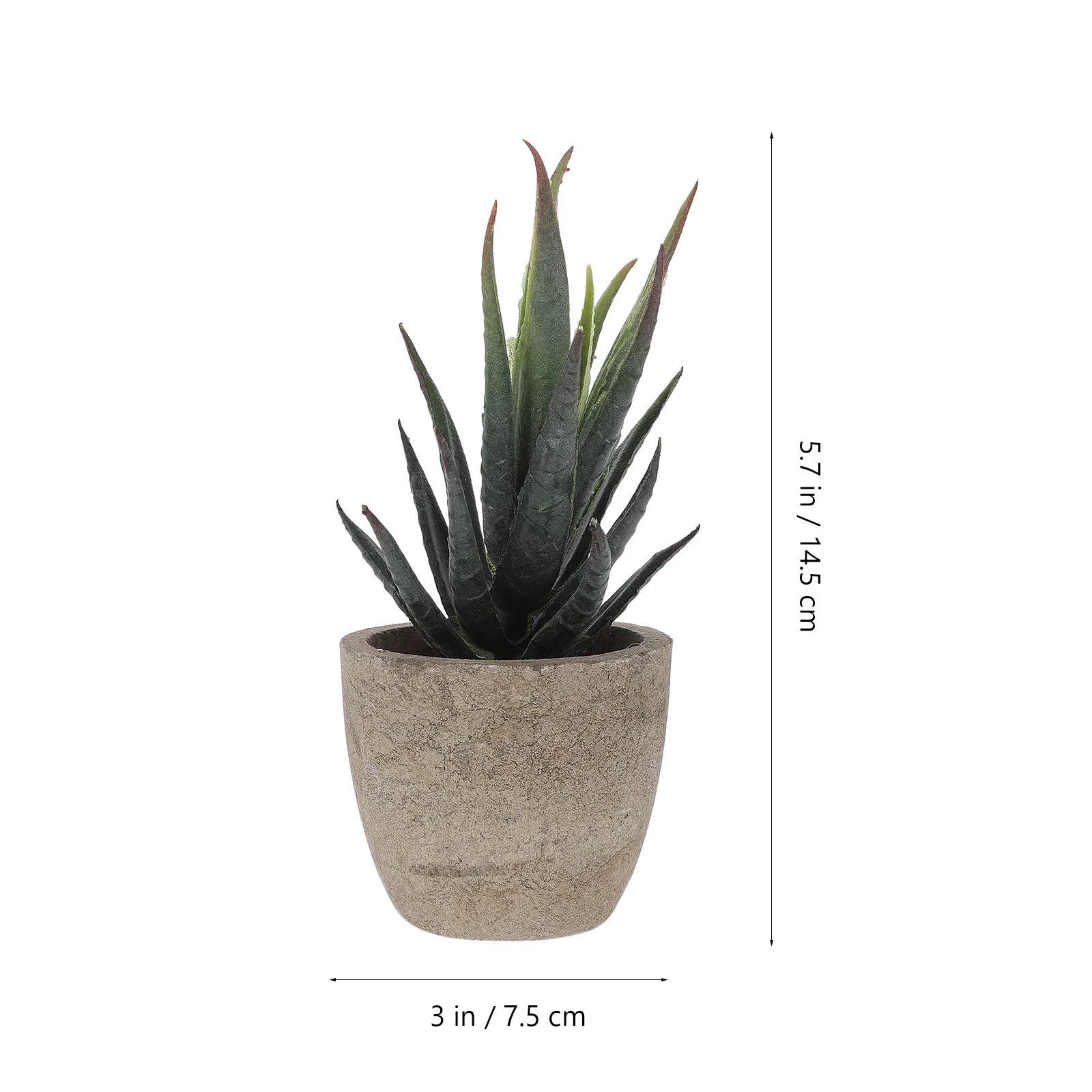 

Faux Succulent Artificial Plants Fake Decorative Greenery For Office Bedroom Desktop Gray Pot Included Simulation Plants