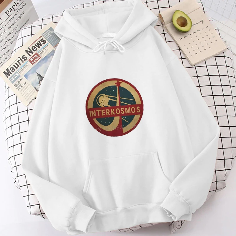 Fashion Unisex Hoodies Soviet Union Space Program Sputnik Satellite Printed Hooded Sweatshirt Streetwear Casual Pullover Tops