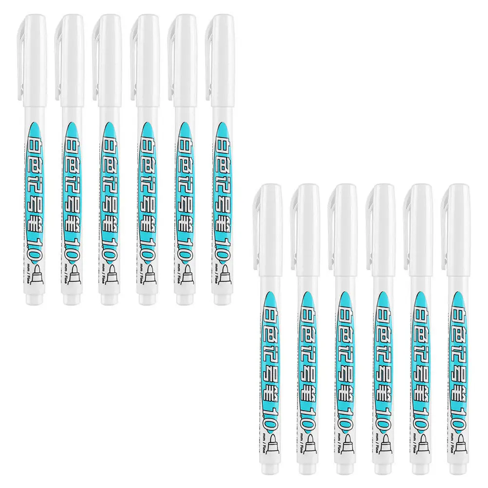 

12Pcs Multipurpose Paint Marker Pens Quick Drying Waterproof White Paint Pens for Plastic Ceramic Glass Paper