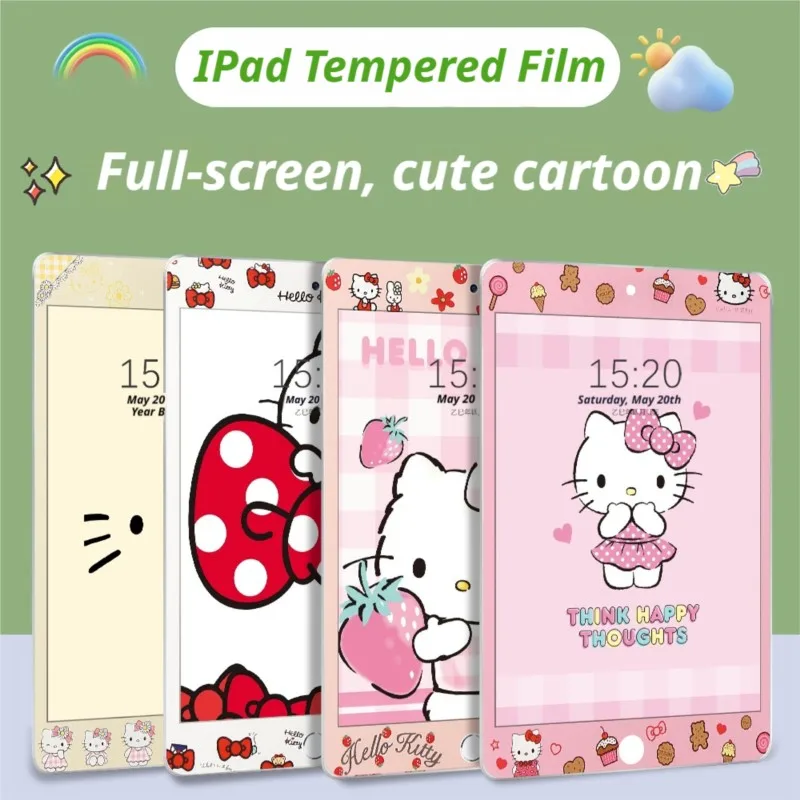 

Sanrio Hello Kitty Cartoon Tempered Glass Full Screen 9H HD Anti-Scratch Protector For iPad mini 1 2 3 4 5 6 7 7.9inch