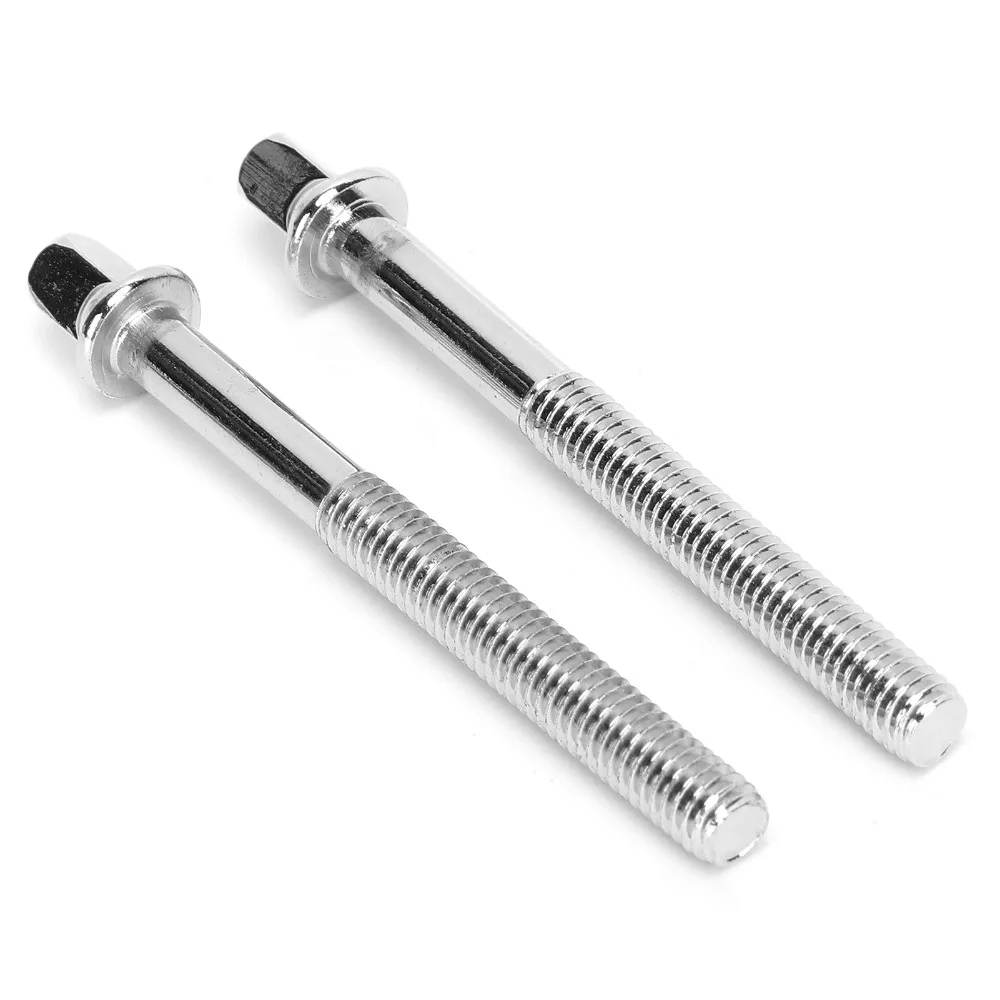 6PCS Durable 70mm Length Drum Tension Rods Metal Material Silver Drum Set Screw Drum Kit Screw Set For Jazz Drum Kit