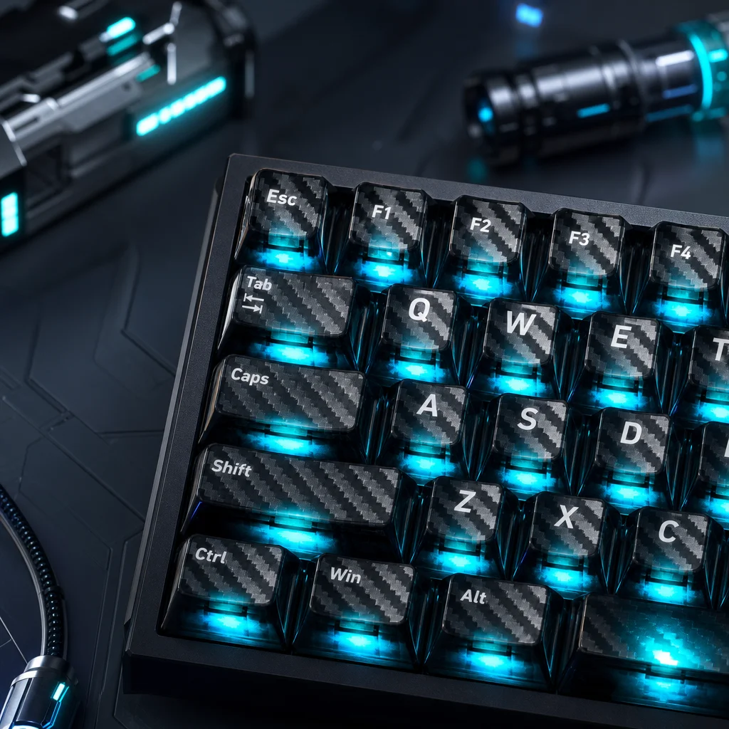 119 Keys Black Translucent Woven Texture Keycaps Cherry Profile PC Custom Keycap Set for MX Switch Mechanical Keyboard RGB Backl