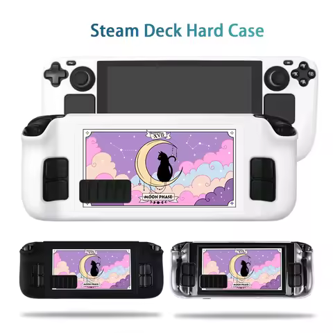 Steam Deck Case Game Console Pastel Pink Purple Sky Cover Hard PC Protective Anti-Scratch Non-Slip Black Shell Case Accessories