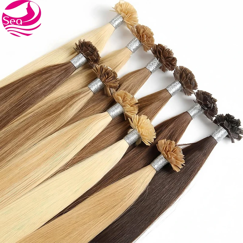 

Волосы Remy, 30 дюймов, настоящие человеческие волосы Remy с плоским кончиком, шелковистые прямые темно-коричневые предварительно склеенные кератиновые волосы Fusion, 50 прядей