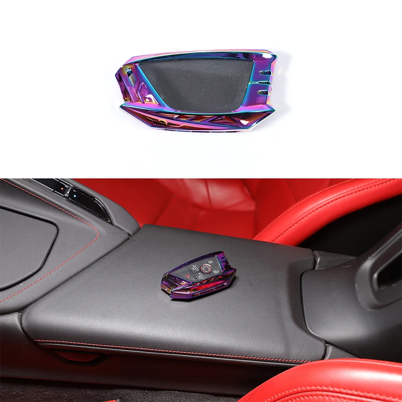 Car Key Fob Cover Mecha Style Smart Key Shell High Quality Key Case Car Accessories For Chevrolet Corvette C8 2020-2026