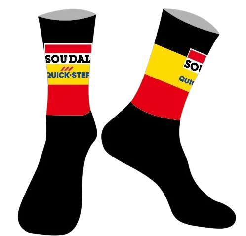 LASER CUT ONE PAIR 2024 SOUDAL QUICK STEP NOVO DORDISK TEAM Cycling Socks Antislip Bike Racing MITI Breathable FOR Men and Women