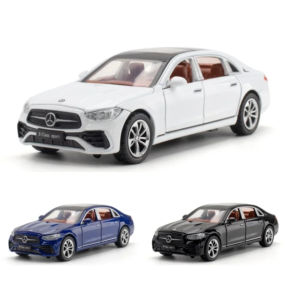 1/32 Mercedes-Benz E300L Toy Car Model Diecast Alloy Metal Miniature Sound & Light Pull Back 1:32 Collection Gift For Boy Kid