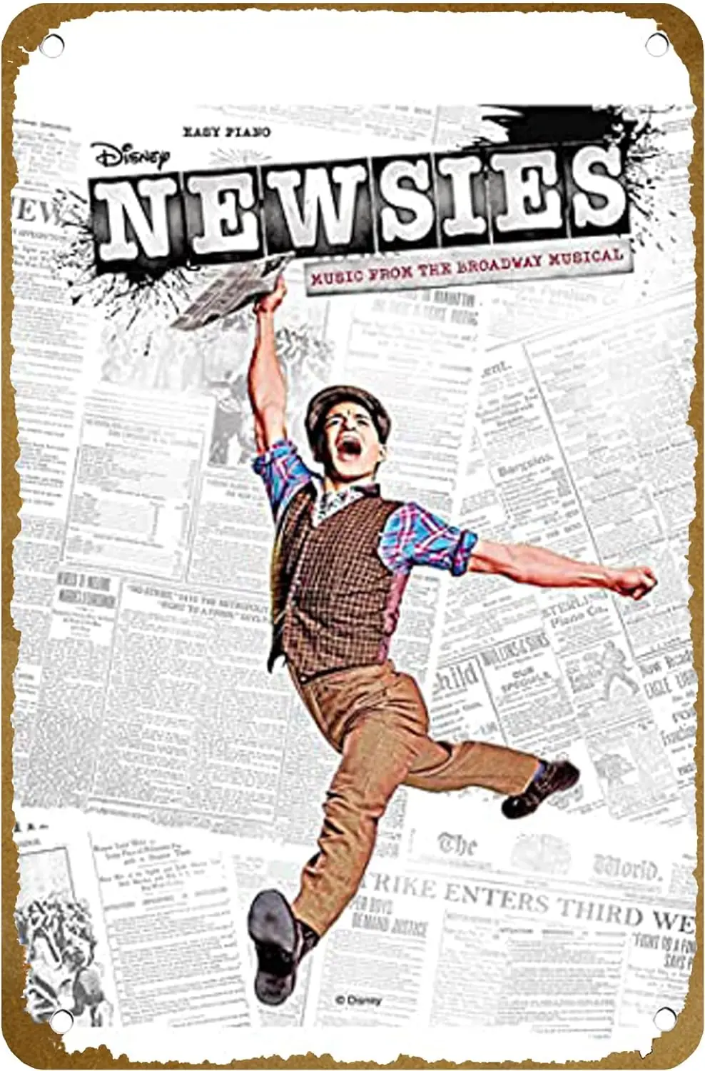 Newsies Broadway Musical Poster Vintage Metal Tin sign Logo Family Club Bar Cafe Bedroom Art Wall Decoration Gift 8x12 inches