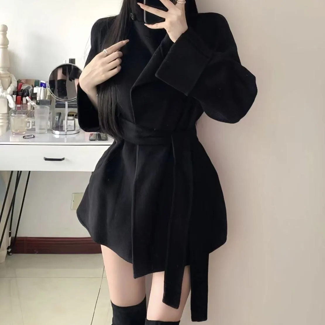 Double Sided Bow Sash Waist Belt Decorative Tie for Women Men Unisex Autumn Winter Coat Outfit Accessory