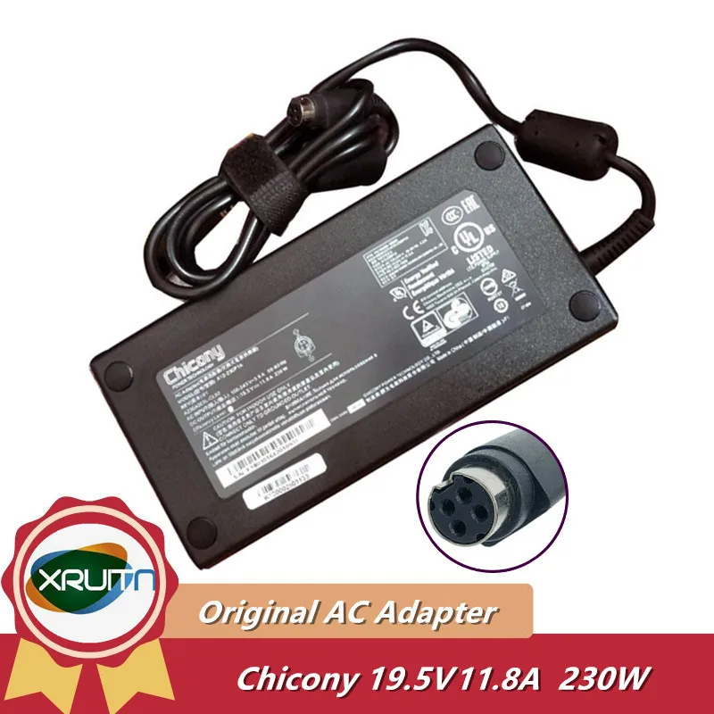 

Genuine Chicony 230W 19.5V 11.8A AC Adapter Charger A12-230P1A For Sager NP8278 Series Female 4-Pin Gaming Laptop ADP-230AB D