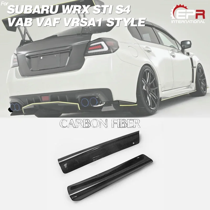 For Impreza 2014-2018 WRX STI S4 VAB VAF VRSA1 Style Carbon Fiber Rear Bumper Side Splitter Fin Glossy Fibre Spat Extension Lip