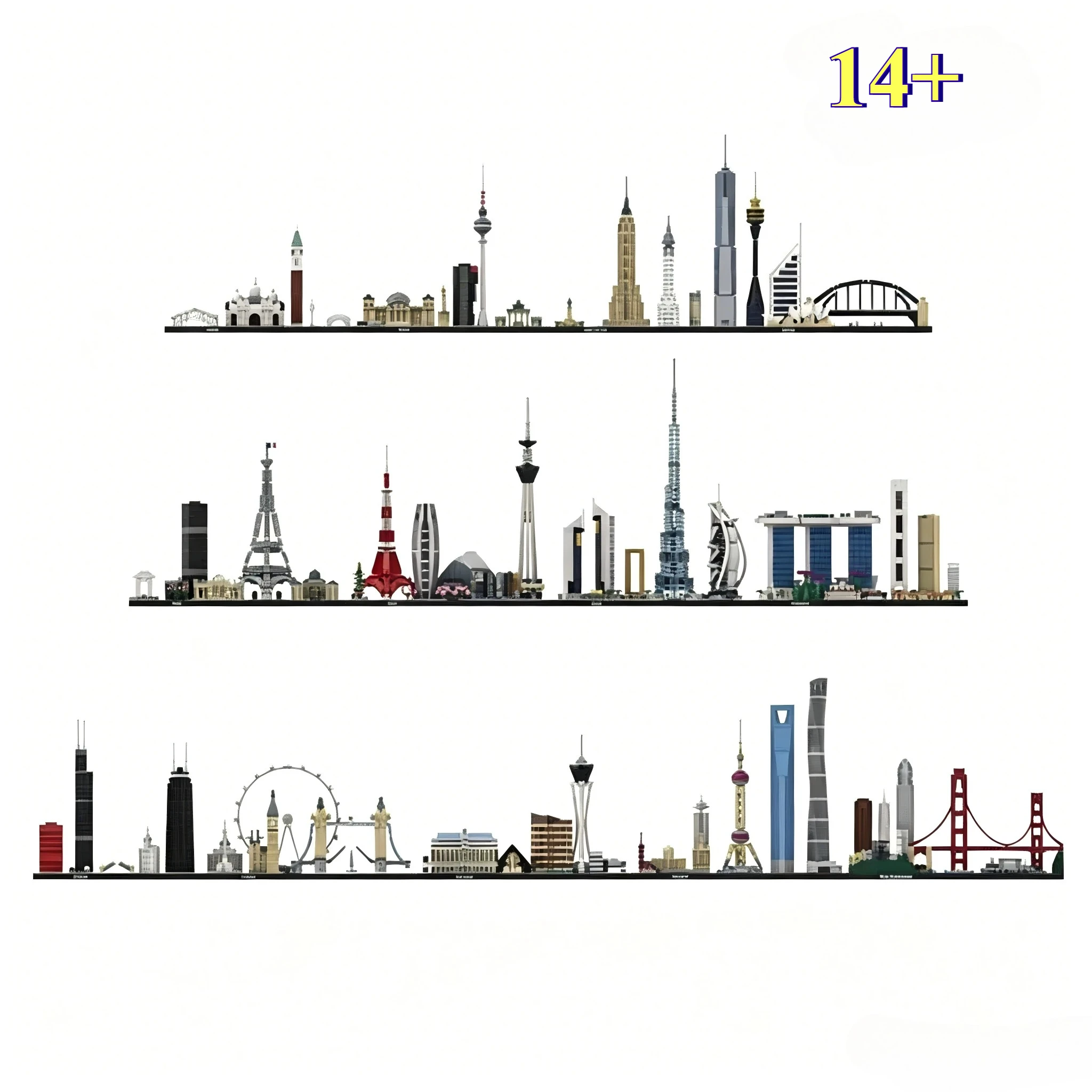 

City Skyline Series 21026 21052 21043 21044 Building Blocks Sets Suitable for Christmas Gifts Compatible with Legoed Particles