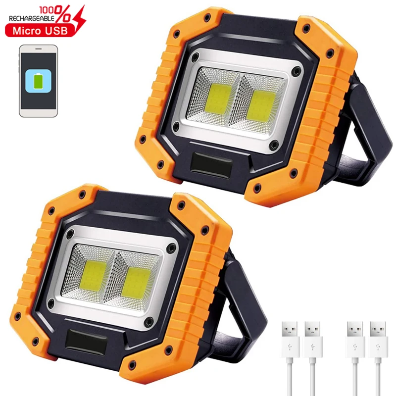 100W Portable COB Lanterns Led Spotlight USB Rechargeable Work Light Flood Light Outdoor Power Bank 18650 Emergency Lamp Camping