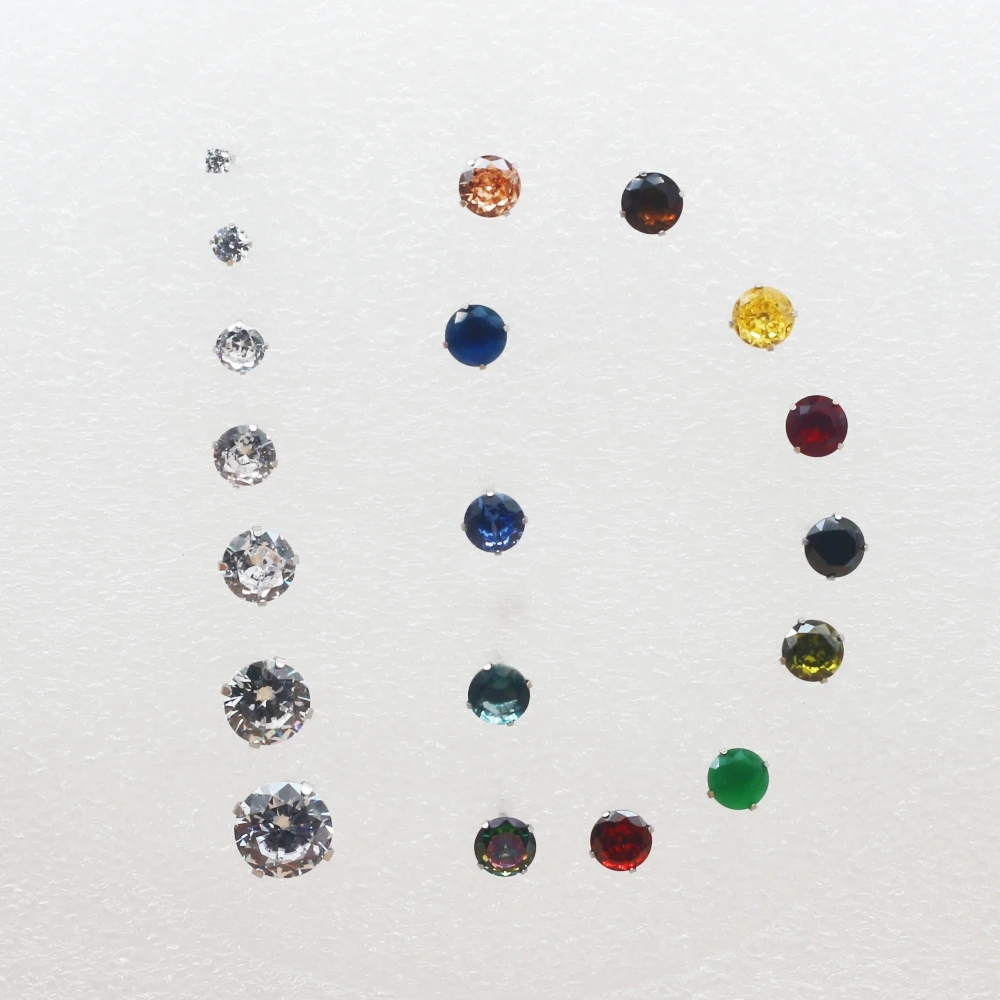 Picture 7: Hypoallergenic 3/4/5mm Push-back Stud Earrings 316l Stianless Steel Needle Brief Jewelry For Choose