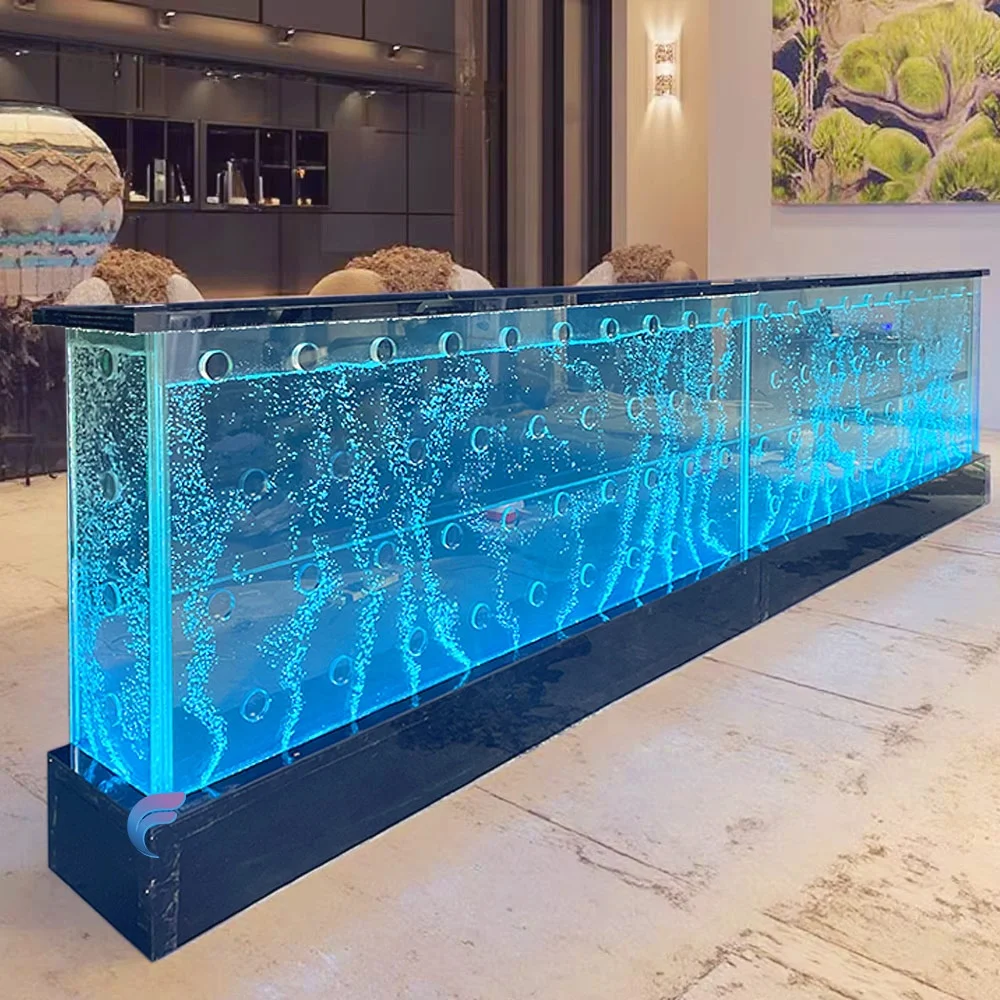 طاولة القهوة الحديثة طاولة بار وطاولة القهوة المعدنية مع ضوء LED RGB