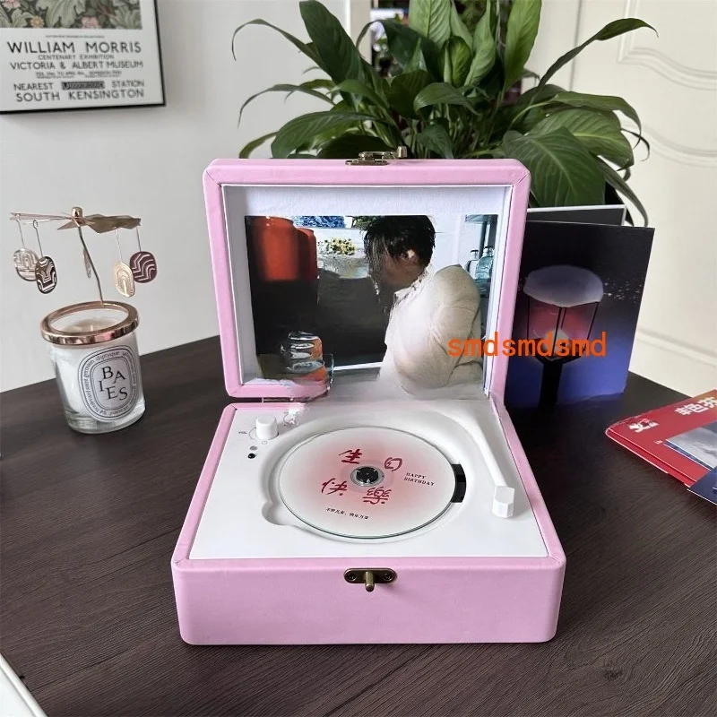 HouseholdCD Player  Album CD Disc with Speaker Retro Bluetooth Speaker Portable Birthday Gift