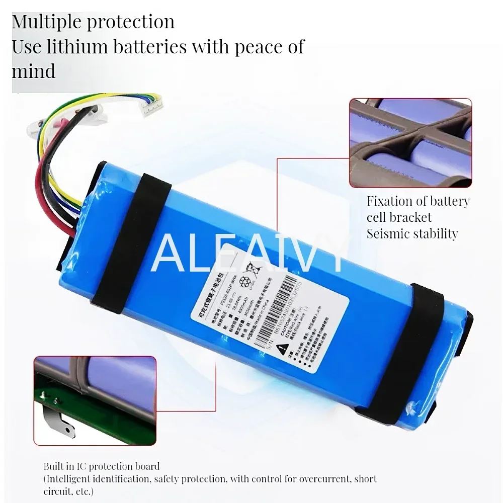 Replacement Li-ion Battery for Dreame H10 H12 H13 VWV7 VWV8 VWV9 P2106-6S1P-BWB Handheld Wet Dry Washing Vacuum Cleaner Battery