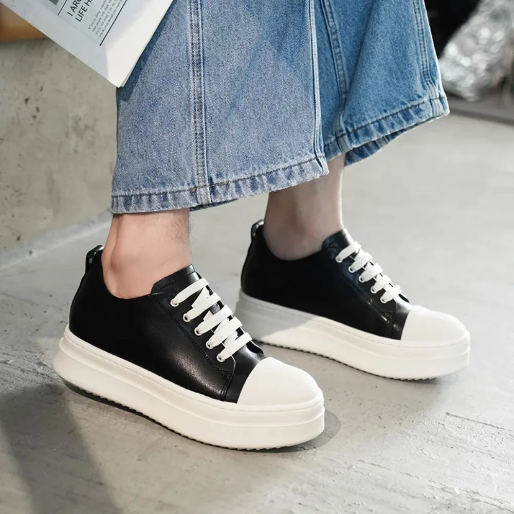 

Мужские кроссовки для скейтбординга и прогулок, с толстой подошвой, модные уличные кеды, универсальные мягкие повседневные туфли