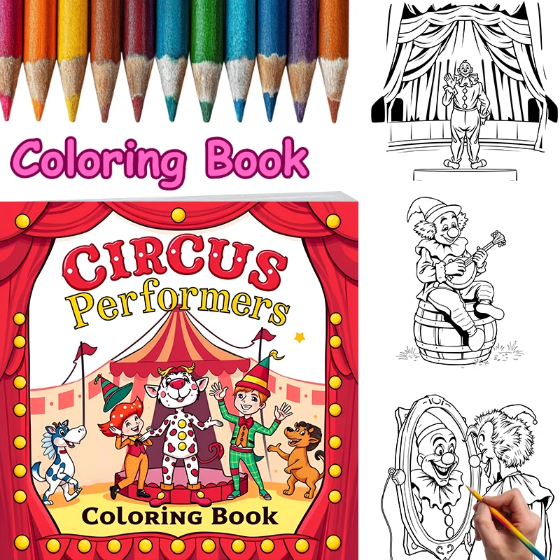Circus Coloring Book for Adult | 28 Pages Colouring Book, Drawing Supplies for Christmas, Thanksgiving