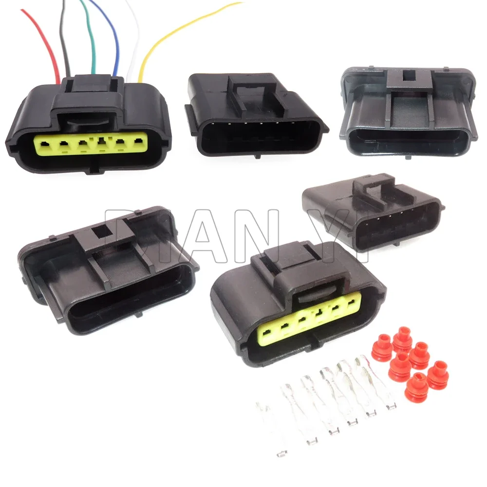 1 Set 6 Way Auto Gasoline Pump Sealed Wire Cable Socket AC Assembly For Mazda 184060-1 Car Petrol Pump PCB Connector