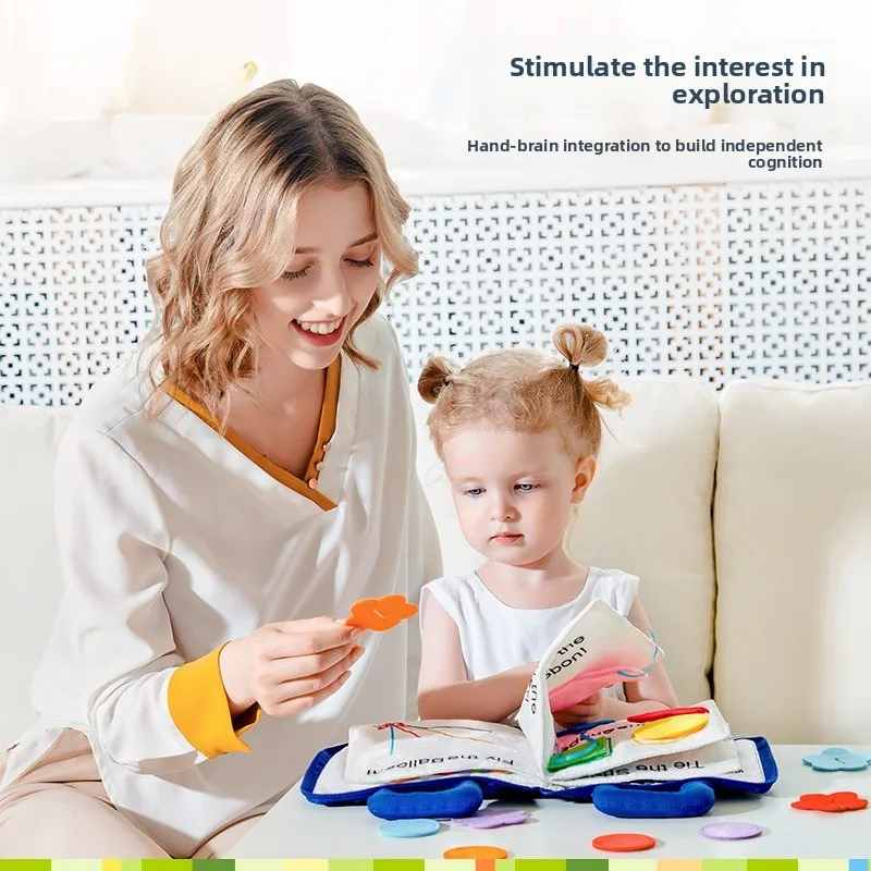 Libro de tela silencioso para bebé, libro de actividades educativo masticable y resistente a desgarros para Aprendizaje Temprano, juguete de educación temprana de 0 a 3 años
