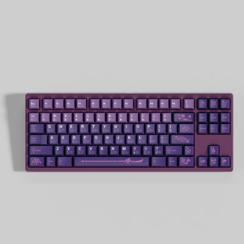 مجموعة أغطية مفاتيح DMK Inazuma Theme PBT Cherry Profile أغطية مفاتيح أصلية مصنوعة يدويًا لملحقات لوحة المفاتيح الميكانيكية هدية ذاتية الصنع