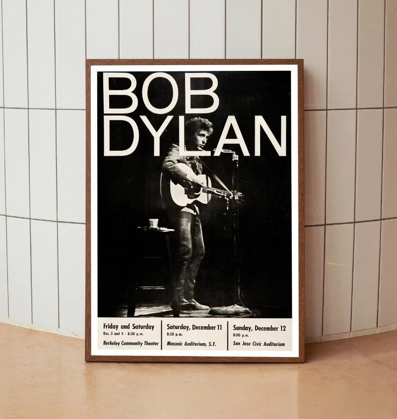 Black and White Bob Dylan Series Poster Print Canvas Pictures Home for Living Room Bedroom Wall Modern Decor Frameless Painting