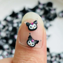 100 szt. Nowy Kawaii Cartoon zwierząt żywica z płaskim tyłem figurka kokarda DIY dekoracja akcesoria do Manicure rękodzieło