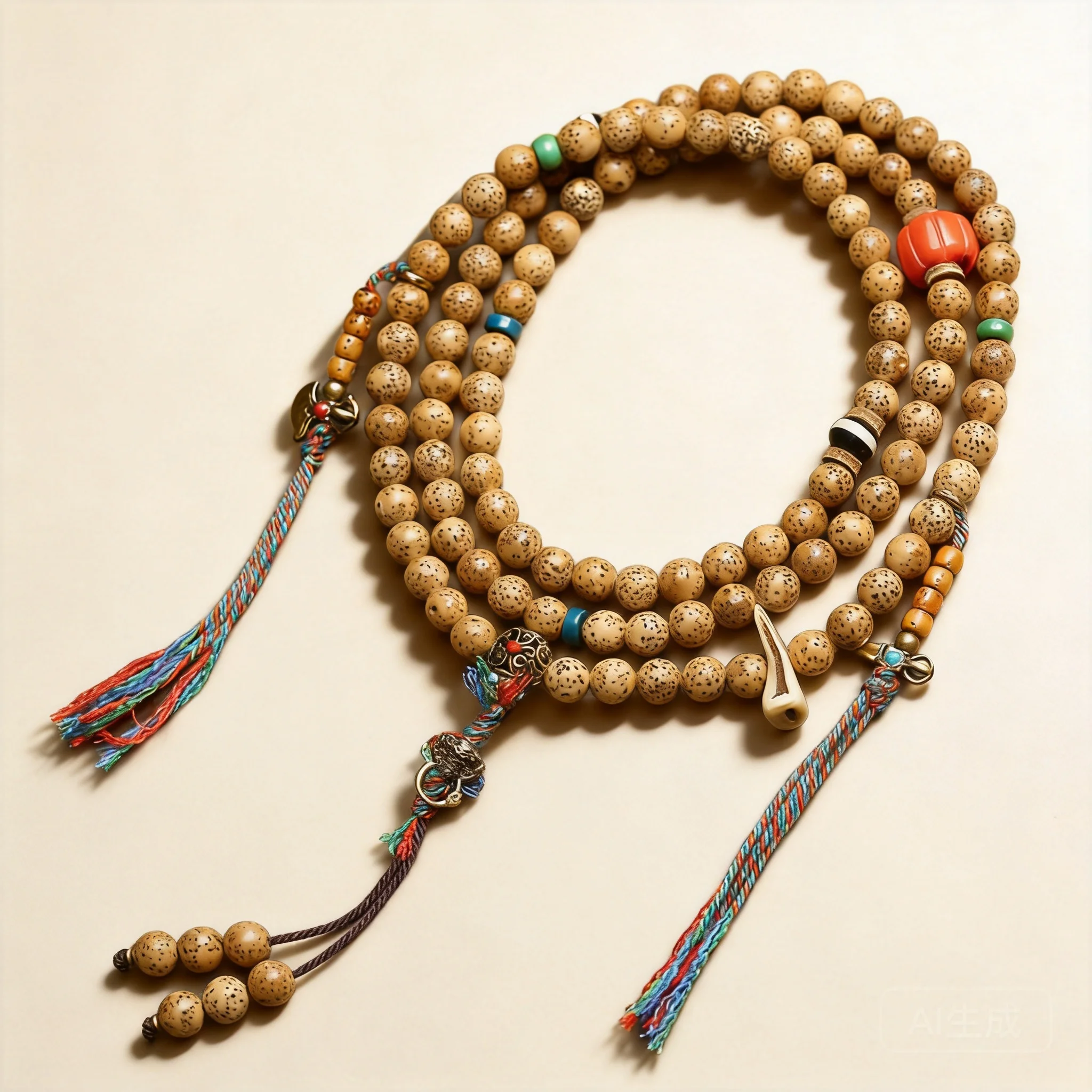8mm Chinese Traditional Tibetan Style 108 Pcs Patina Star Moon Bodhi Mala Prayer Beads Multi Layer Bracelet Good Luck Blessing