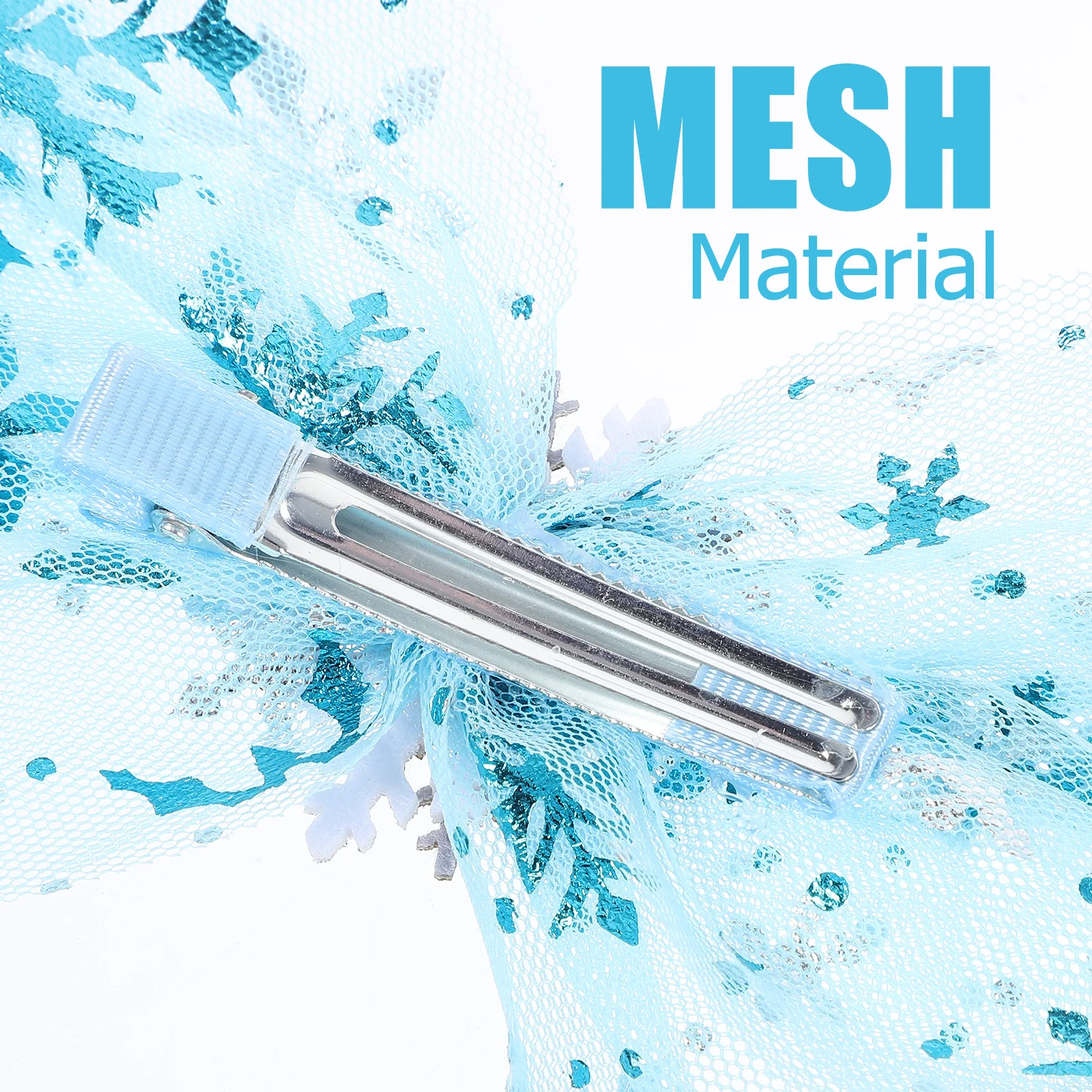 

4Pcs Bow Hair Clip Elegant Snowflake Hairpin Multi-Layered Mesh Fairy Headdress for Holiday Party Wear Hair Accessories