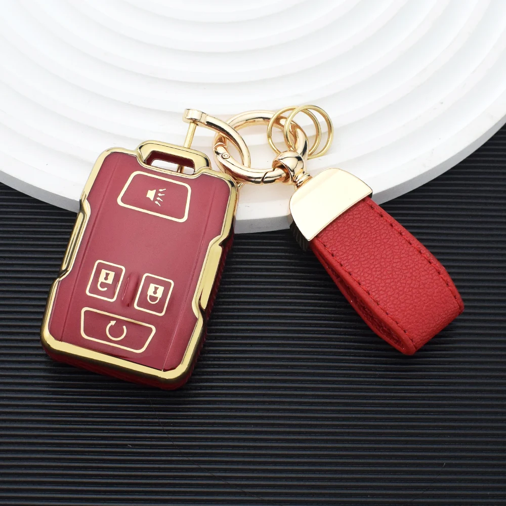 TPU Smart Remote Key Shell Case for Chevrolet Silverado 1500 3500 2500 Colorado GMC Sierra Canyon Tahoe 2014 - 2026 Keychain