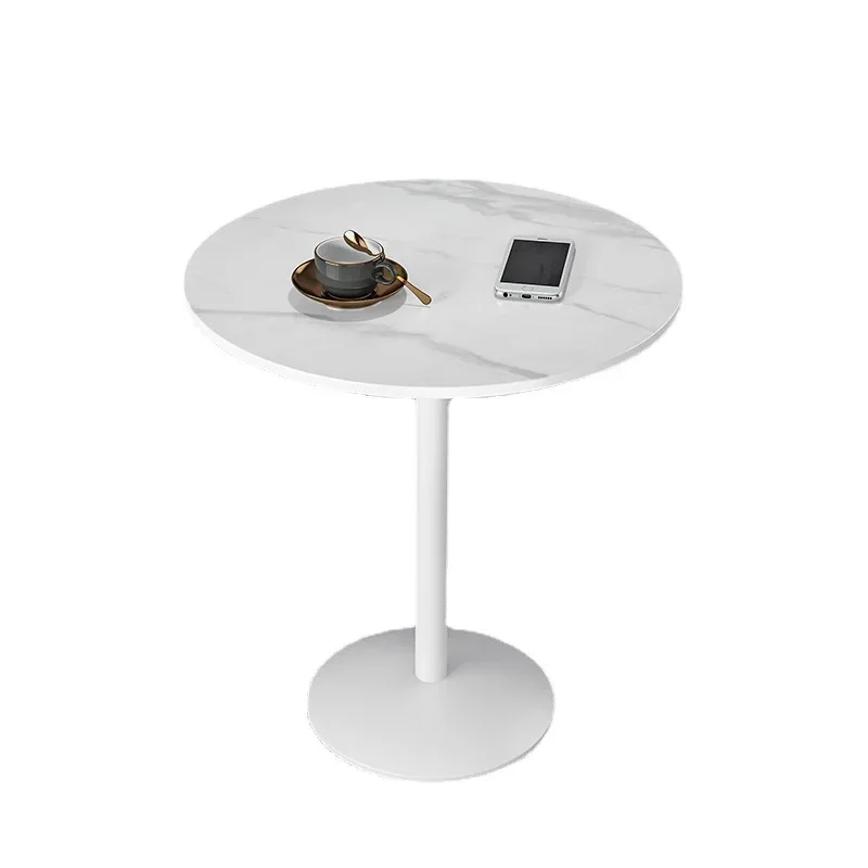 Modern Simple Coffee Table Marble Top Balcon Small Round Metal Frame Legs Coffee Cabinet Living Room Floor Mesa House Furniture