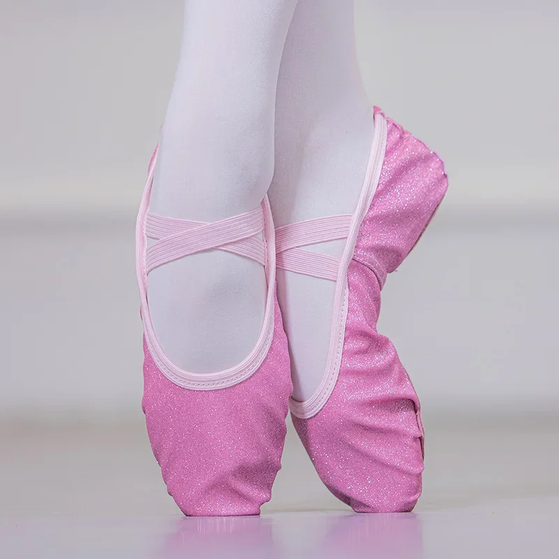 Sola macia crianças gato garra bailarina meninas tênis de dança sapatos de balé pointe azul rosa arco sapatos de dança