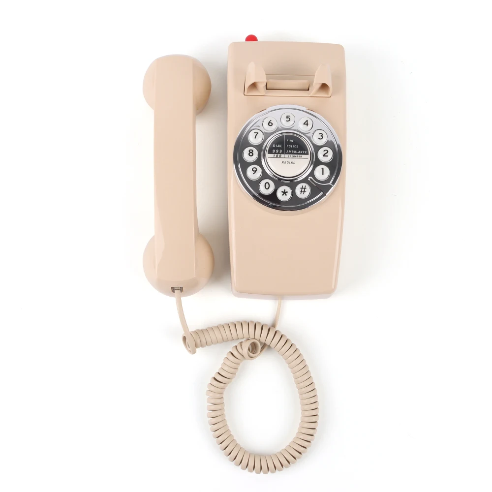 Teléfonos de línea fija montados en la pared para el hogar, oficina, Hotel, escuela, teléfono básico de línea única con cable para personas mayores, teléfono Retro