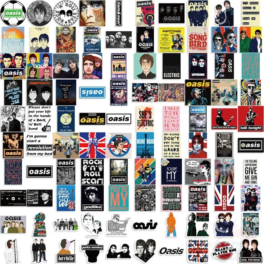 100/50PCS Britse Rock Band Oasis Graffiti Stickers voor Fiets Hand Account Etui Decals
