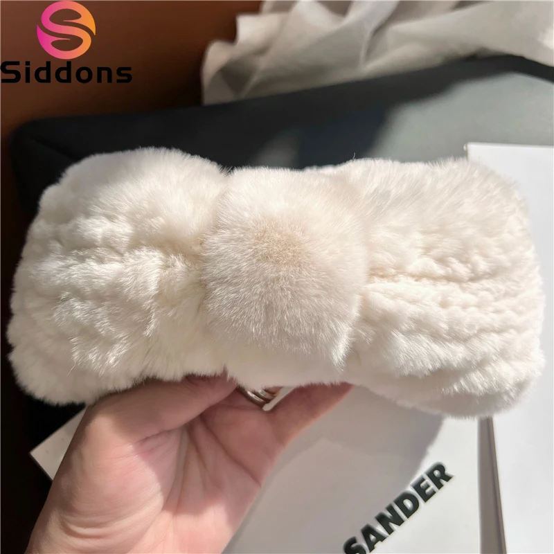 

2025 Hot Sale Women Headband Winter Autumn Elastic Real Rex Rabbit Fur Neck Scarf For Girls Hair Band Ladies Fashion New Design