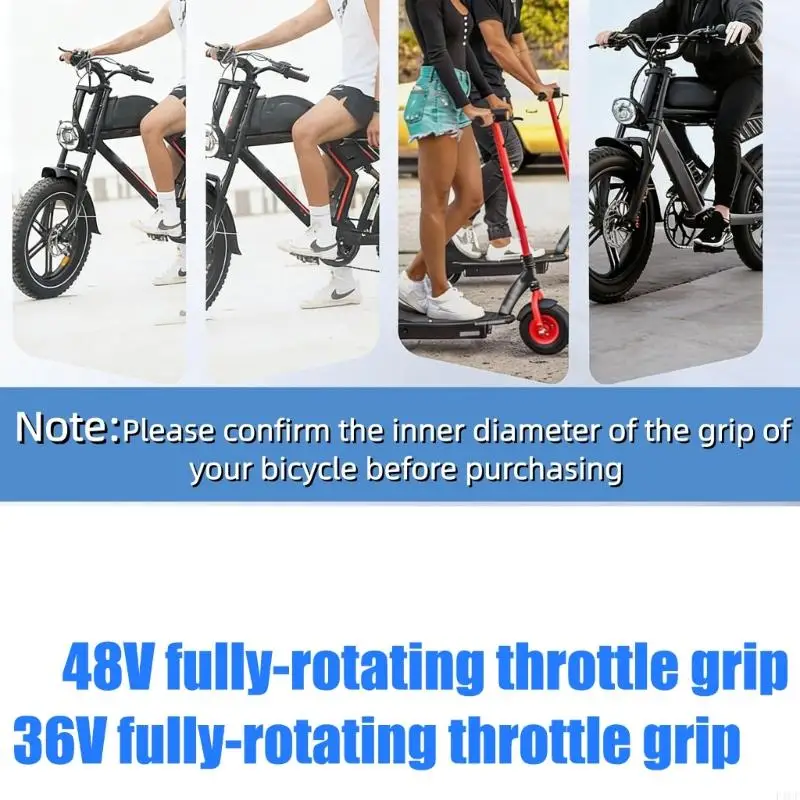 F1CF 3 Pin Twist Grip 36V 48V LCD Speed Display Throttle For Electric Bike Scooters