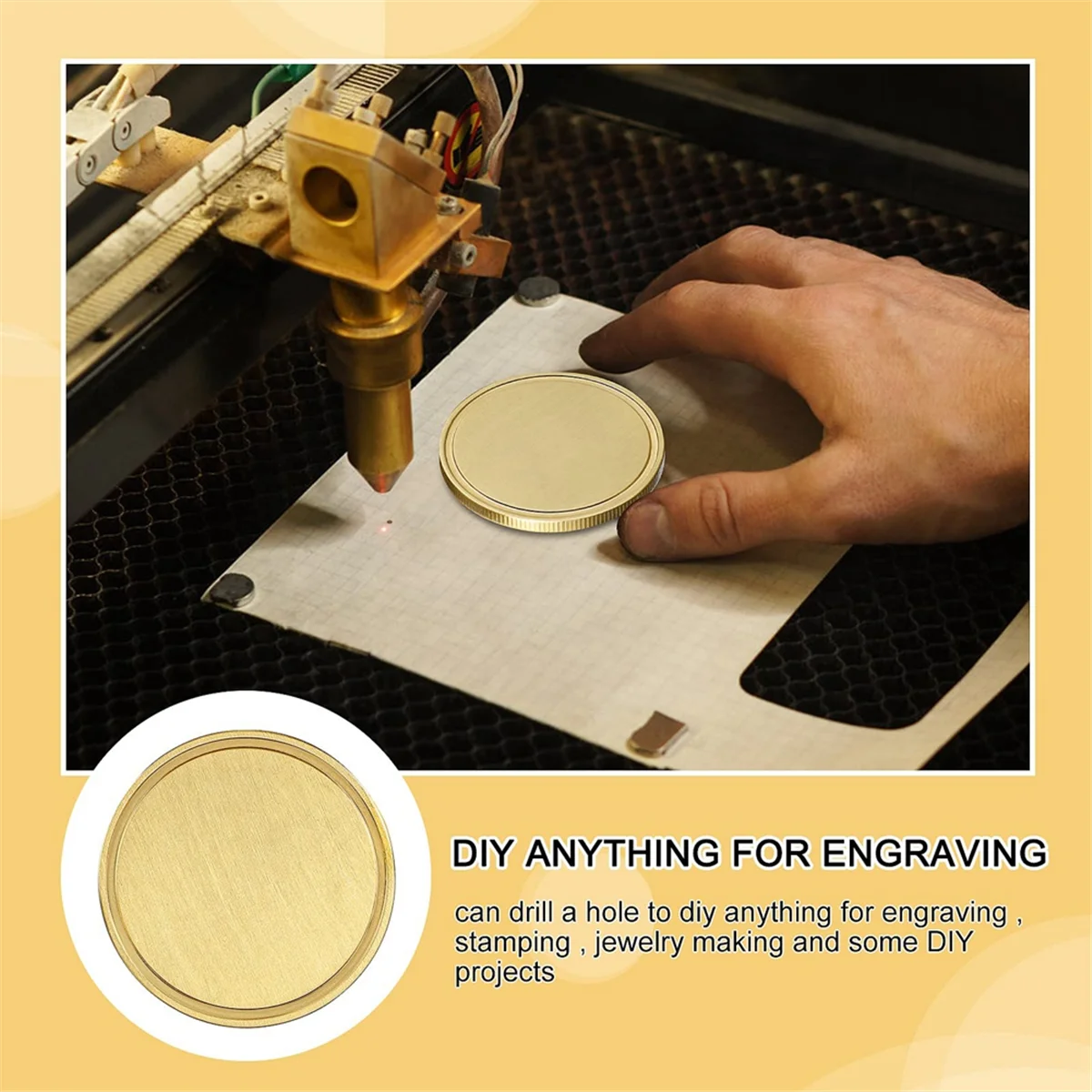 High-end 10PCS Laser Engraving Blanks Brass Coin Blanks Metal Engraving Blank Coins 40mm with Acrylic Protection Box